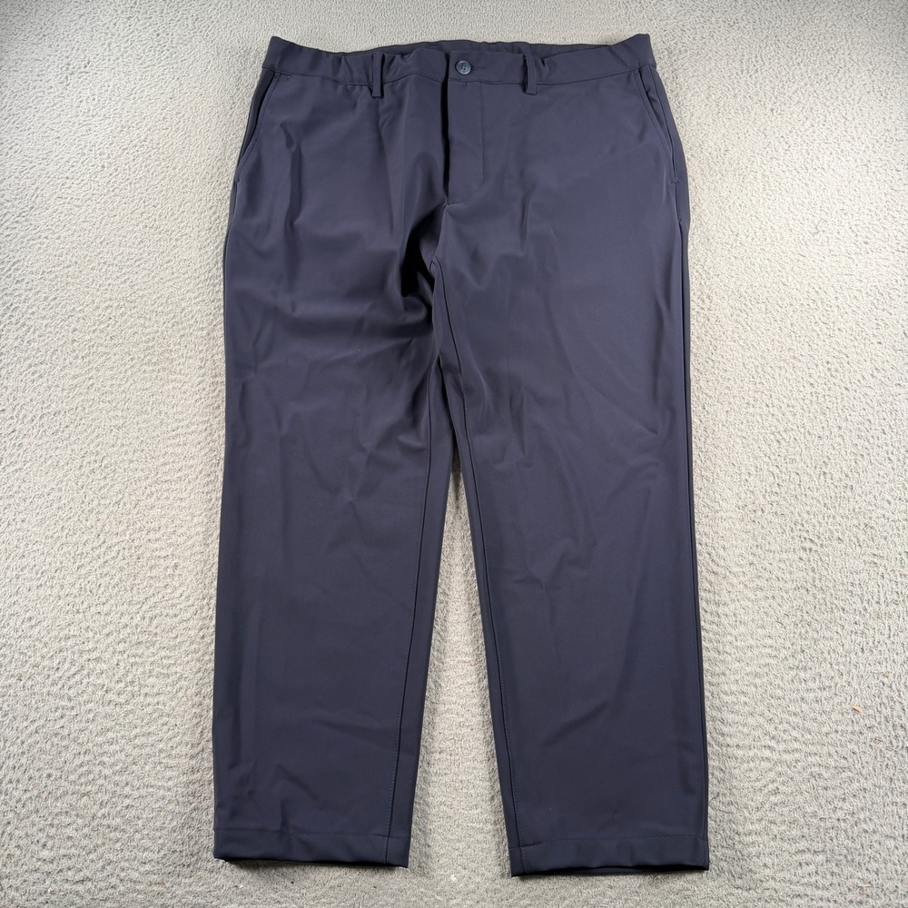 Proper Cloth Milano Performance Knit Men 36x27 Navy Blue Tech Stretch Trousers